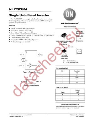 NL17SZU04XV5T2G datasheet  